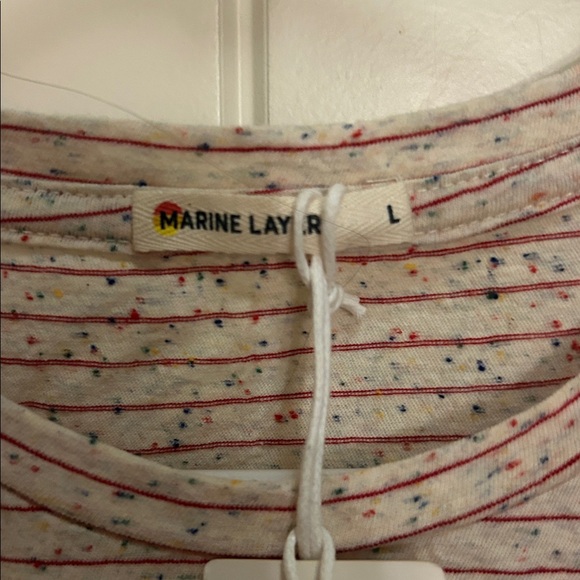 NWT Marine Layer L confetti crew Striped Tee - Picture 3 of 4